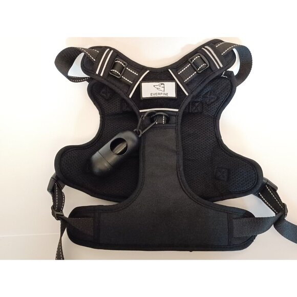 EVERFINE Tactical Dog Harness Black No Pull Adjustable Dog Vest W/  Handle - Picture 1 of 13